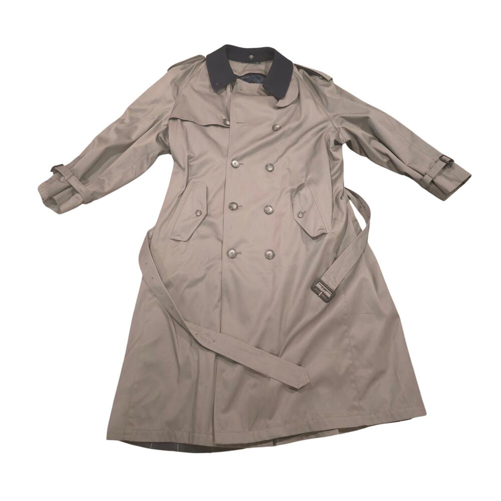 Lauren Ralph Lauren Mens 44R Double Breasted Trench Coat Khaki Belted Liner